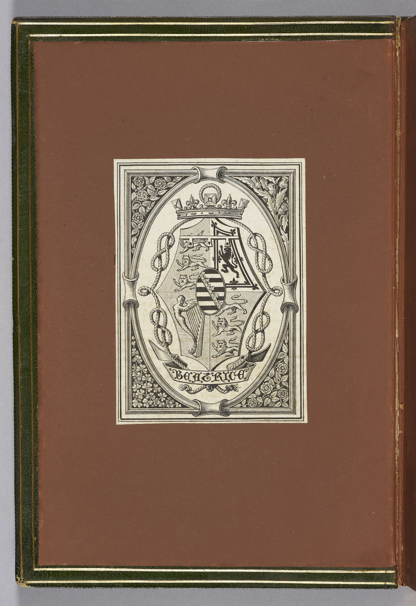 Inscribed to Princess Beatrice (1857-1944), Queen Victoria's youngest child, from the author Charles Lutwidge Dodgson (1832-98) who wrote under the pseudonym Lewis Carroll: "Presented to / Her Royal Highness / The Princess Beatrice / by / Her obedient ser