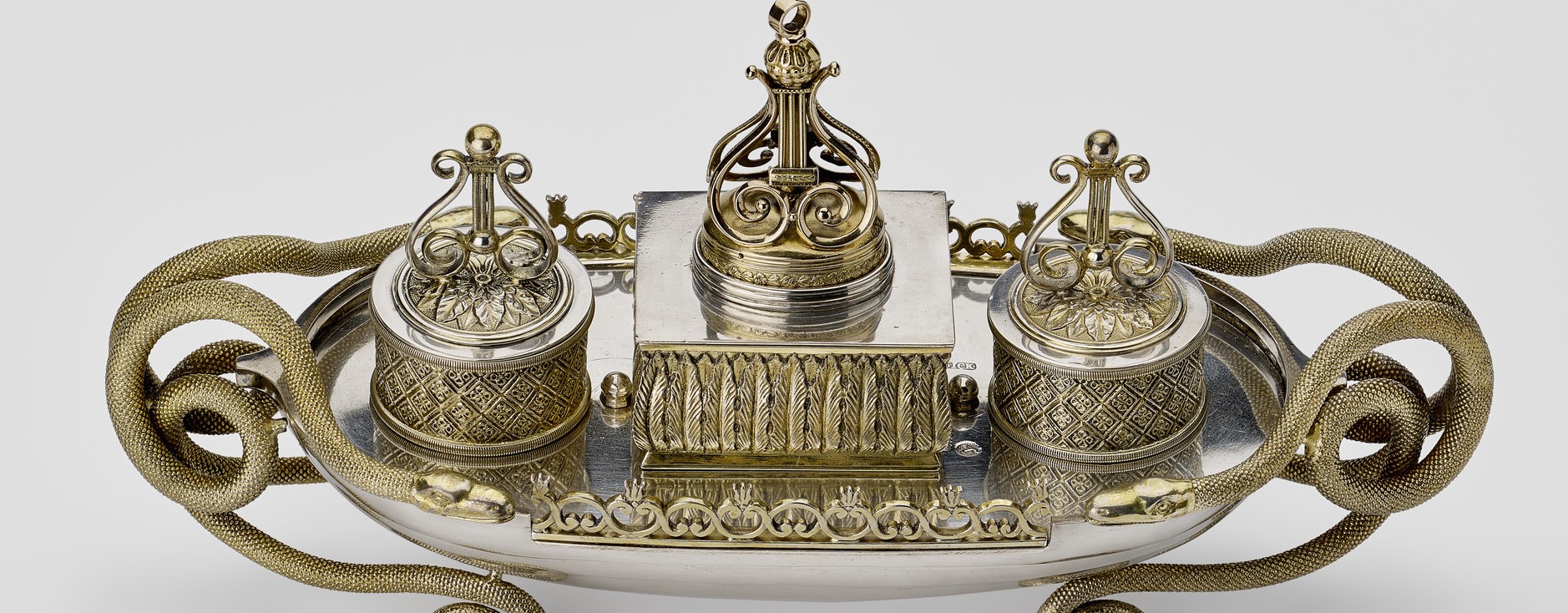 Silver inkstand