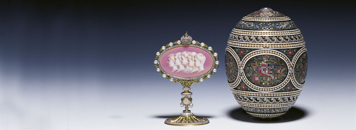 View of Fabergé's Mosaic Egg and Surprise