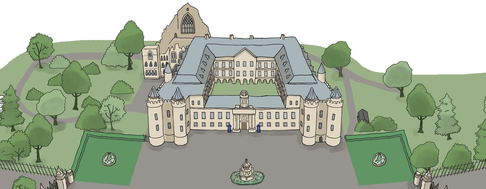 Illustrated map of the Palace of Holyroodhouse