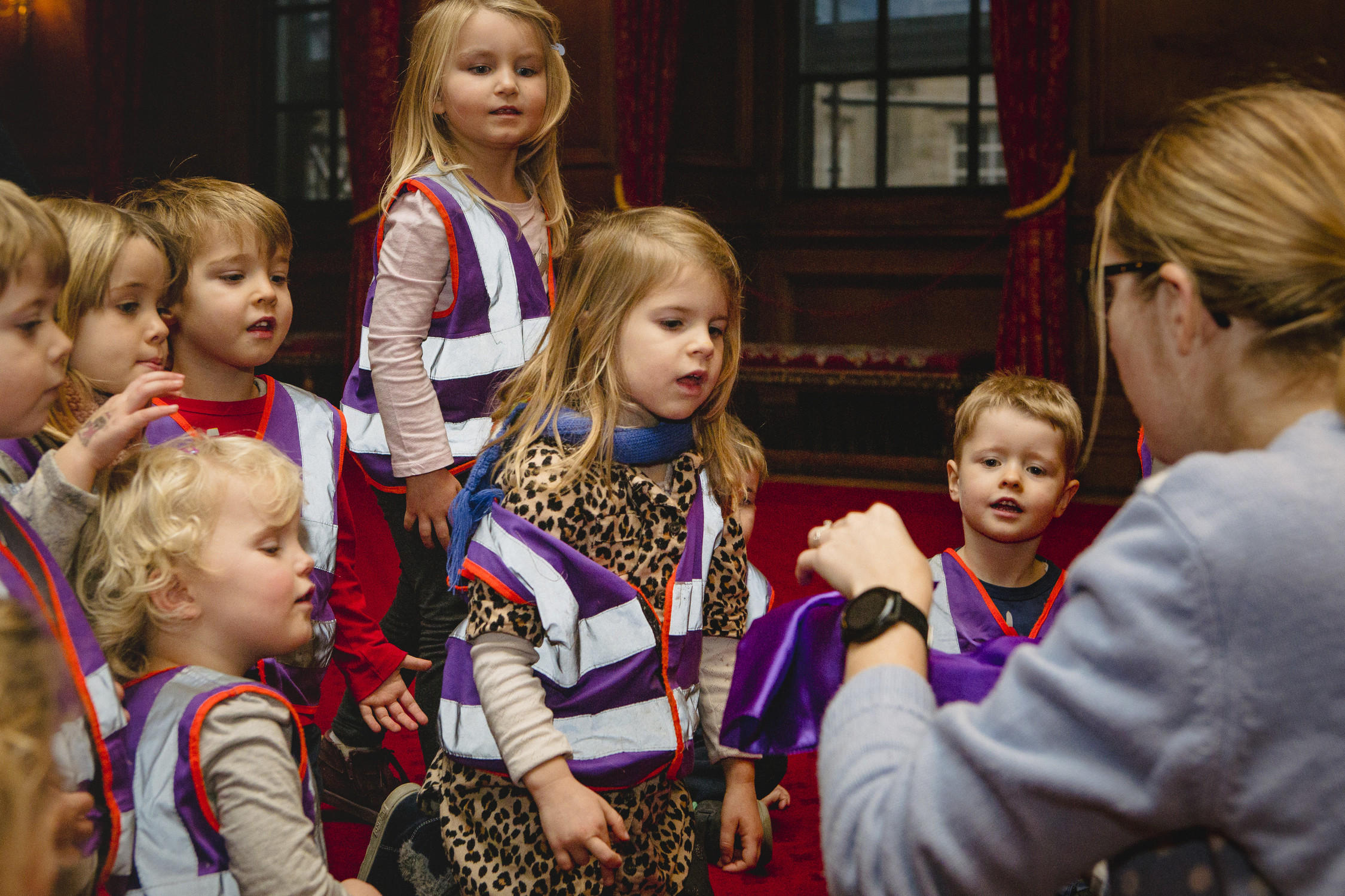 Image of pupils inside the Palace of Holyroodhouse