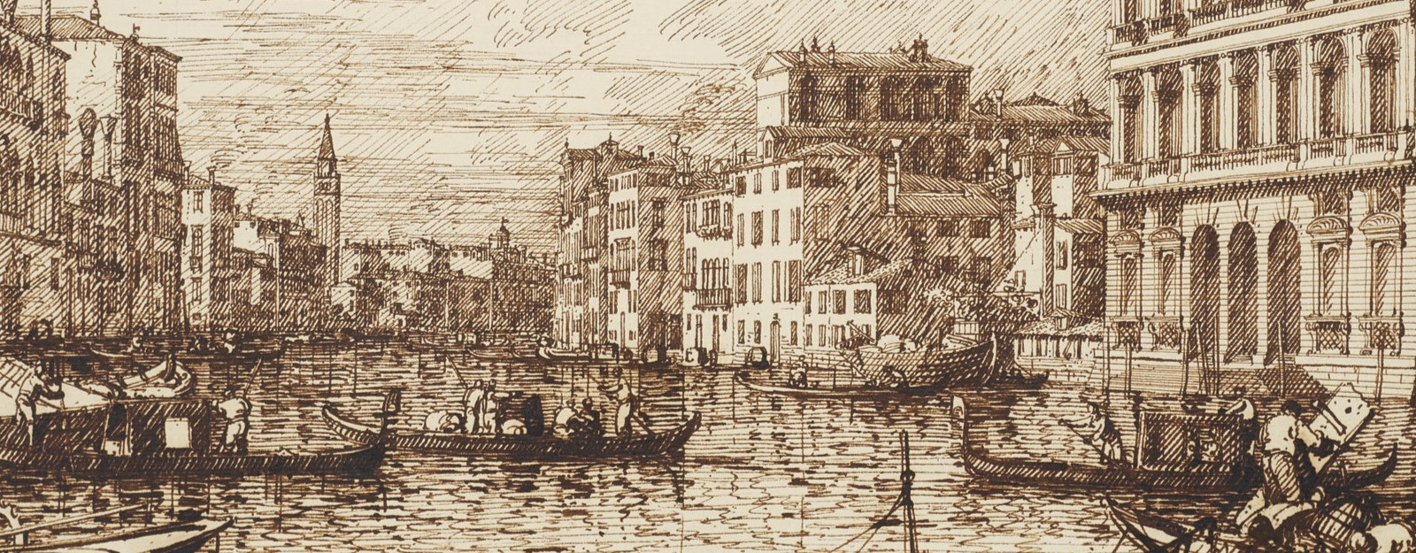 Drawing of the lower section of the Grand Canal, Venice