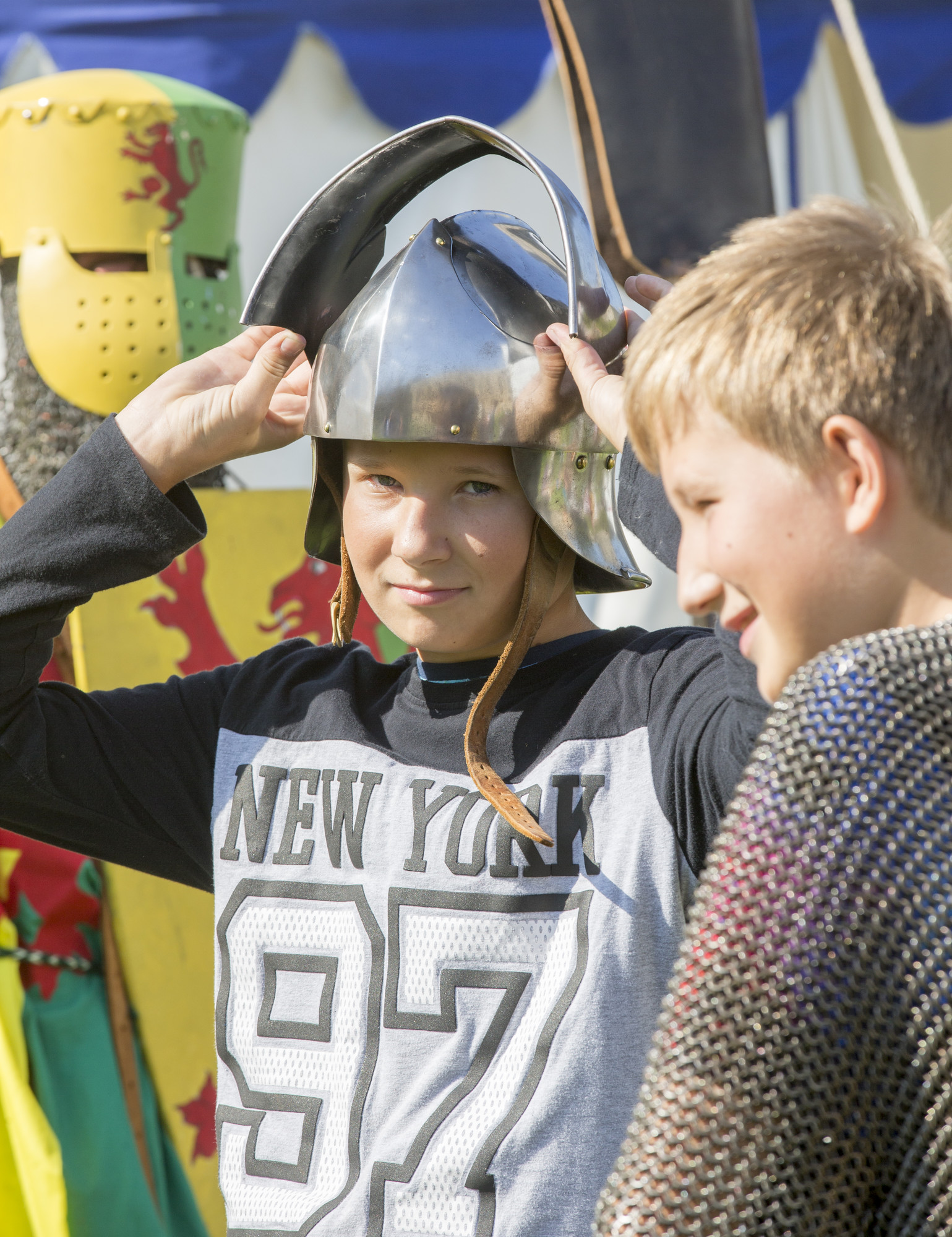 Boy dressed as a knight