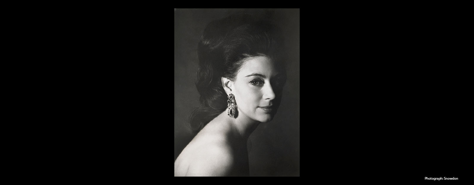 Black and white portrait of Princess Margaret, 1967 