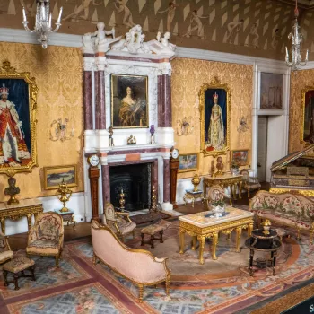 One of the scaled-down rooms in Queen Mary's Dolls' House