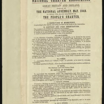 Plan of organisation for the National Charter Association of Great Britain and Ireland, adopted by the National Assembly, May, 1848, to obtain the speedy enactment of the People's Charter.