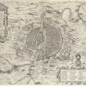 A map of the siege of Paris, held by the Catholic League, by Protestant Henry IV of France (13 December 1553-14 May 1610), and Huguenot troops, May to September 1590, resulting in a Catholic and Spanish victory when the city was relieved by the Spanish ar