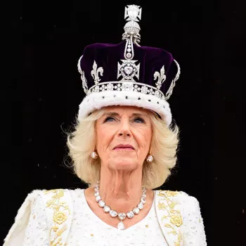 Queen Camilla wearing a crown