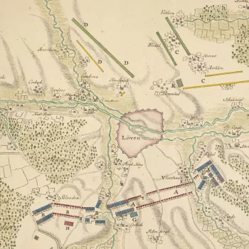 Map of Louvain, Vlierbeek, Bierbeek, Terbank and Bethlem, 1705 (Leuven, Flanders, Belgium) 50?52'46"N 04?42'03"E; (just west of Linden, Flanders, Belgium) 50?53'41"N 04?46'13"E; (Bierbeek, Flanders, Belgium 50?49'43"N 04?45'34"E); (Terbank, Flanders, Belg