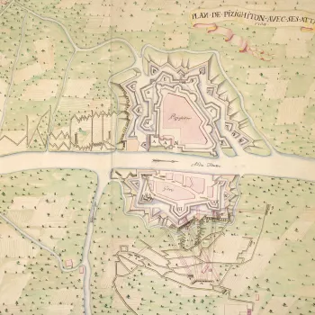 Map of the siege of Pizzighettone, 1733 (Pizzighettone, Lombardy, Italy) 45?11?20?N 09?47?23?E