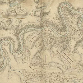 Map of Klausen and the Moselle, 1735 (Klausen, Rhineland-Palatinate, Germany) 49?54?00?N 06?52?00?E