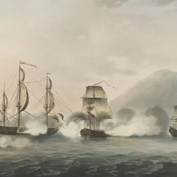 View of Gibraltar, 1782 (Gibraltar, British Overseas Territory) 36?08'00"N 05?21'00"W