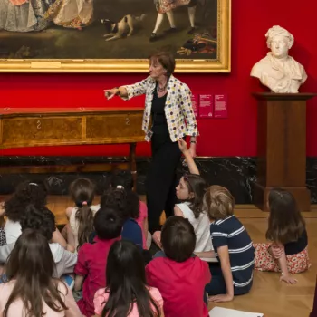 Pupils participate in a workshop at The Queen's Gallery, Buckingham Palace 