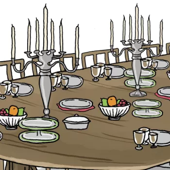 Illustration of dining table